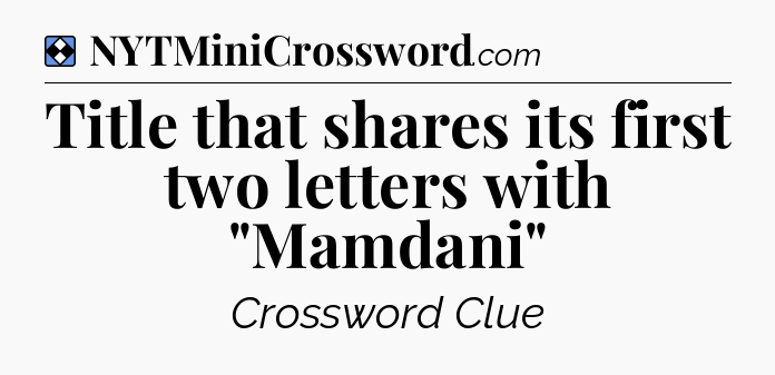 Solution: Title that shares its first two letters with 