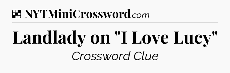 Solution: Landlady on 