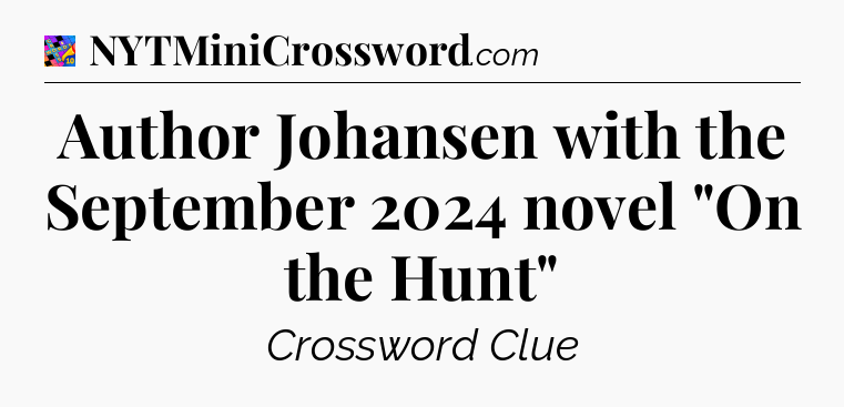 Author Johansen with the September 2024 novel 