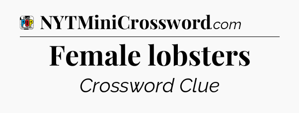 Female lobsters Crossword Clue