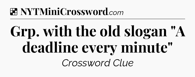 Solution: Grp. with the old slogan 