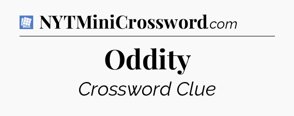 Oddity Puzzle Page Crossword Clue