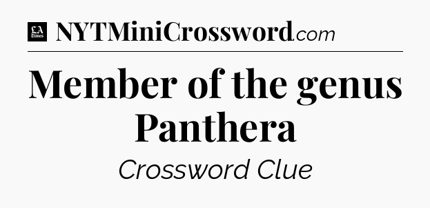 Member of the genus Panthera - LA Times Crossword