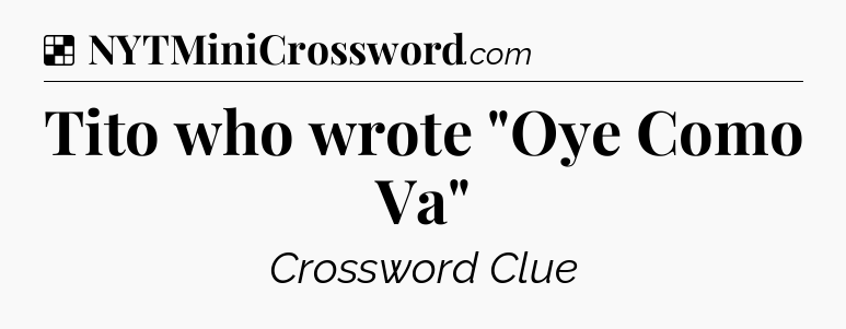 Solution: Tito who wrote 