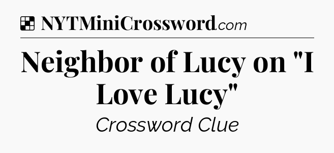 Solution: Neighbor of Lucy on 