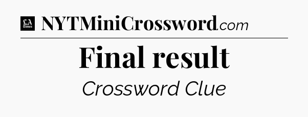 Final result - LA Times Crossword