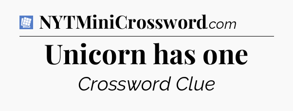 Unicorn has one Puzzle Page Crossword Clue