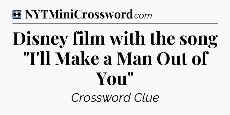 Solution: Disney film with the song 