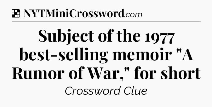 Solution: Subject of the 1977 best-selling memoir 