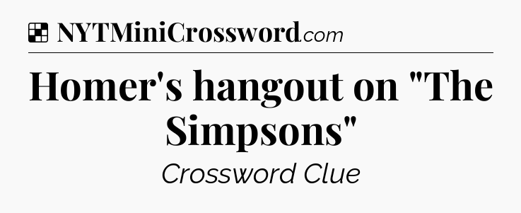 Solution: Homer's hangout on 