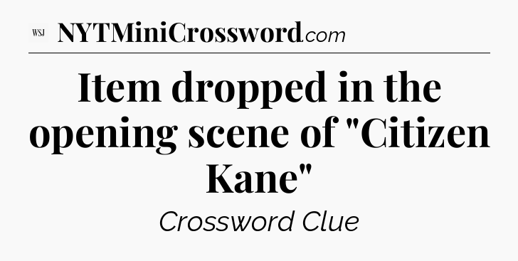 Item dropped in the opening scene of 