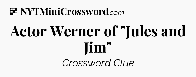 Solution: Actor Werner of 