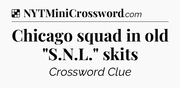 Solution: Chicago squad in old 