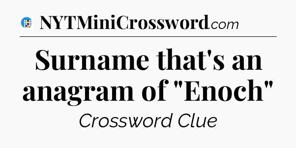 Surname that's an anagram of 