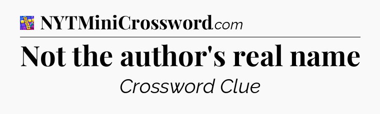 Not the author's real name Codycross