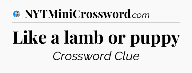 Like a lamb or puppy Crossword Clue