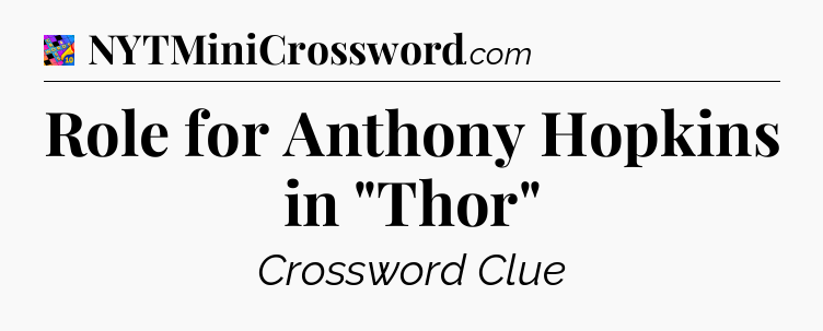 Role for Anthony Hopkins in 