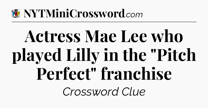 Actress Mae Lee who played Lilly in the 