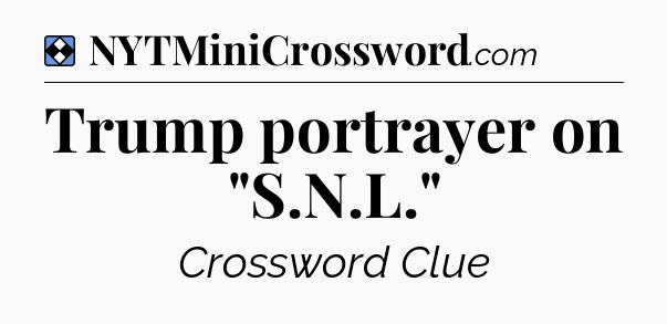 Solution: Trump portrayer on 