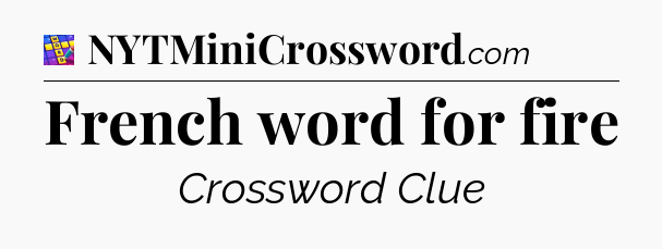 French word for fire Codycross