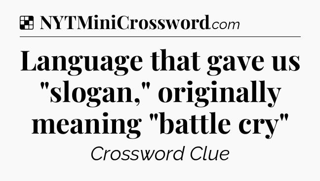 Solution: Language that gave us 