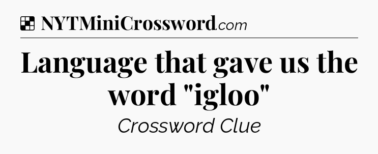 Solution: Language that gave us the word 