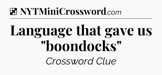 Solution: Language that gave us 