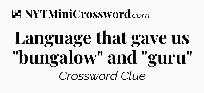 Solution: Language that gave us 