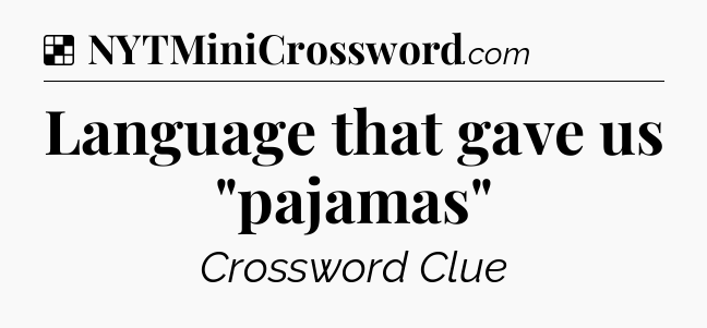 Solution: Language that gave us 