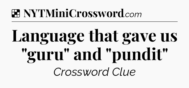 Solution: Language that gave us 