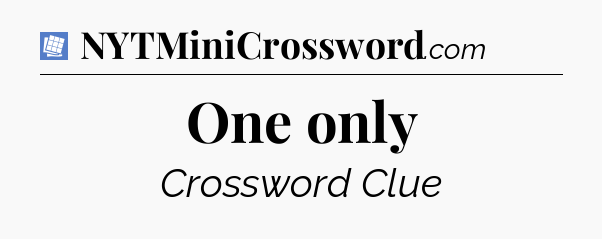 One only Puzzle Page Crossword Clue