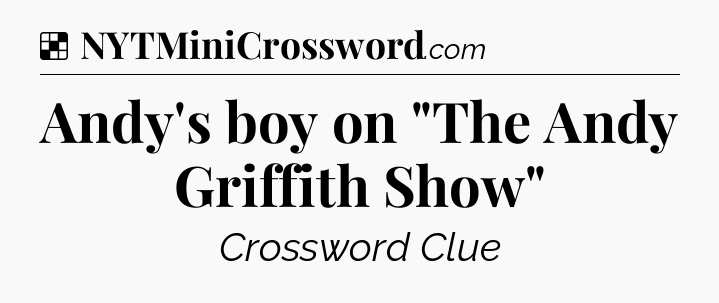 Solution: Andy's boy on 