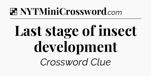 Solution: Last stage of insect development - NYT Crossword