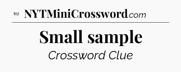 Small sample - WSJ Crossword