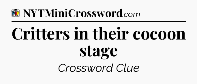 Critters in their cocoon stage Crossword Clue