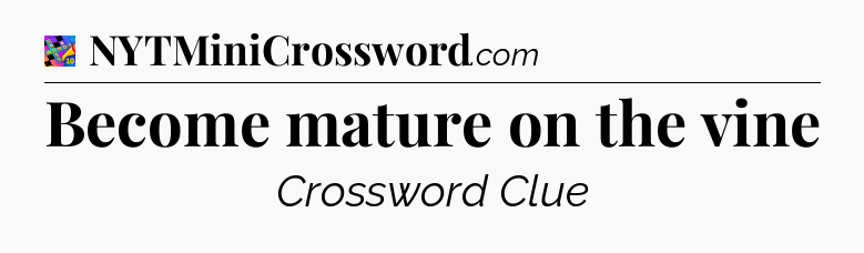 Become mature on the vine Crossword Clue