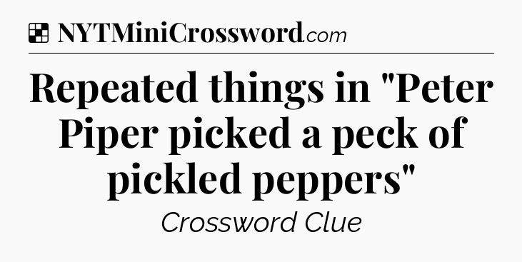 Solution: Repeated things in 