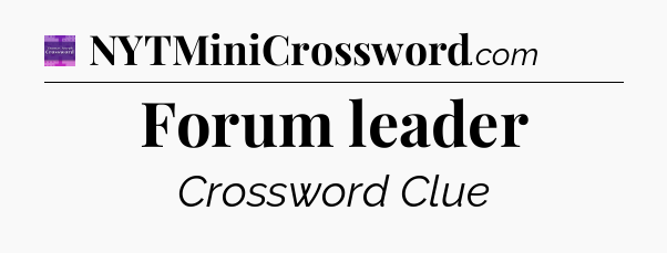 Forum leader - Thomas Joseph Crossword