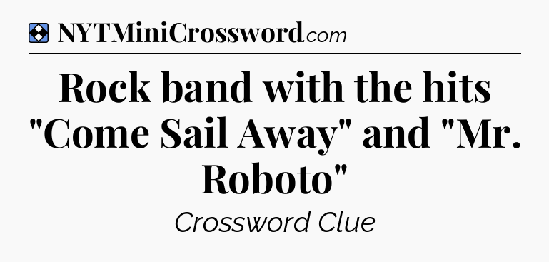 Solution: Rock band with the hits 