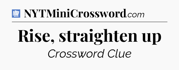 Rise, straighten up Puzzle Page Crossword Clue