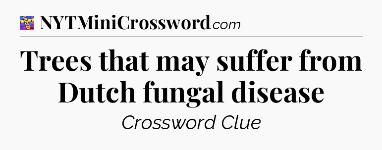 Trees that may suffer from Dutch fungal disease Codycross