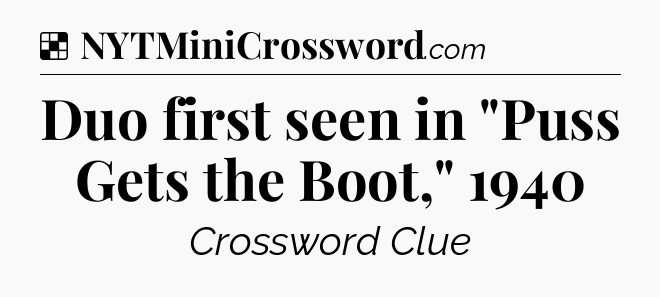 Solution: Duo first seen in 