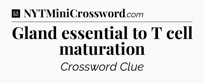 Gland essential to T cell maturation - LA Times Crossword