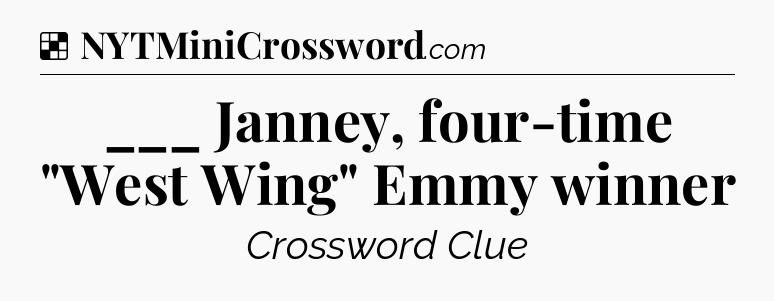 Solution: ___ Janney, four-time 