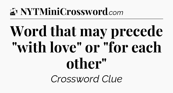 Word that may precede 