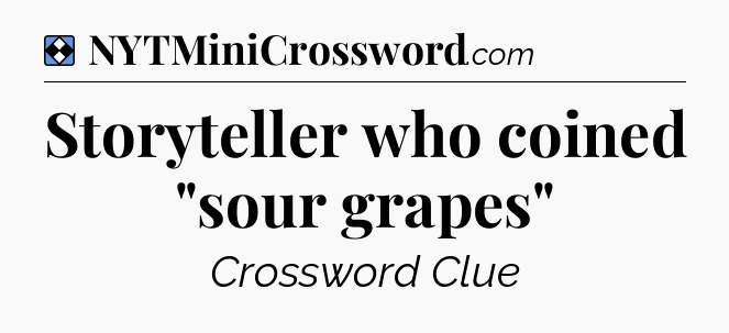 Solution: Storyteller who coined 