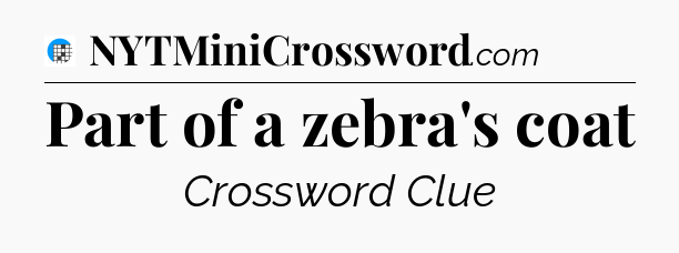 Part of a zebra's coat Crossword Clue
