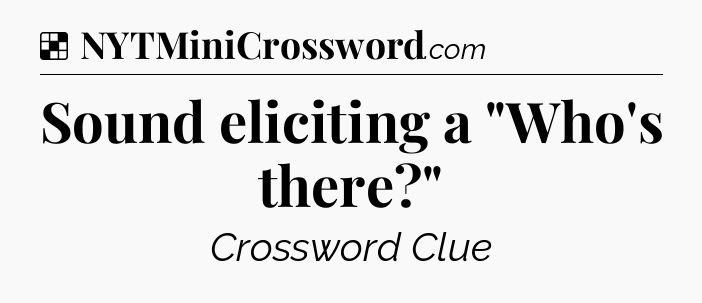 Solution: Sound eliciting a 