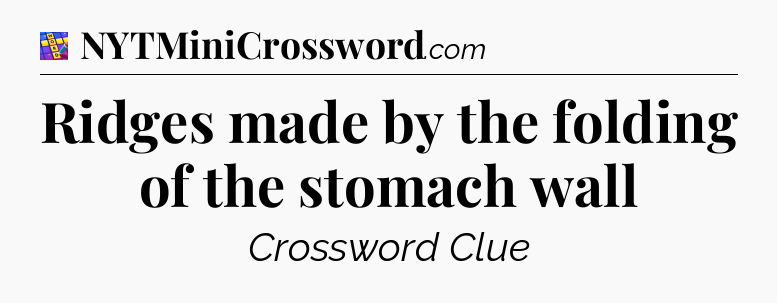 Ridges made by the folding of the stomach wall Codycross