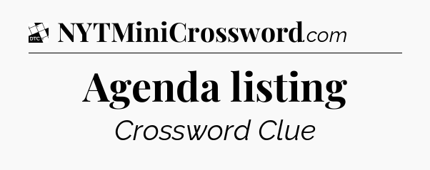 Agenda listing - Daily Themed Classic Crossword